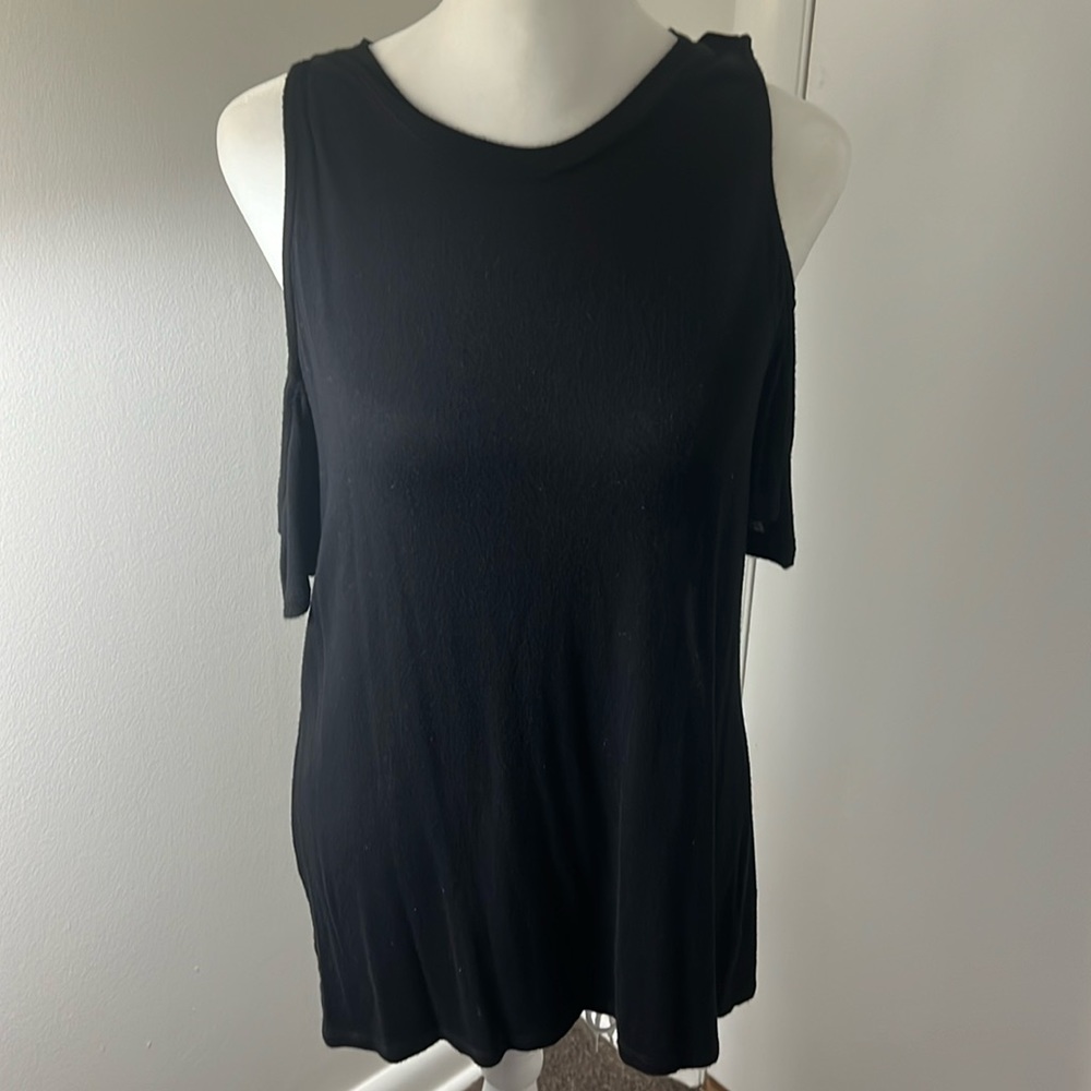 Black cold shoulder top